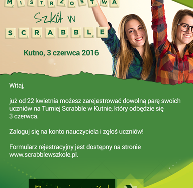 XIV Ogólnopolskie Mistrzostwa Szkół w Scrabble®. Zarejestruj się już teraz!