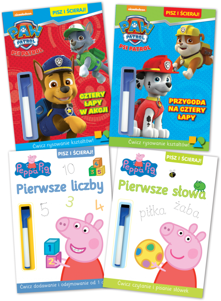 Pisz i ścieraj ze Świnką Peppe i Psim Patrolem
