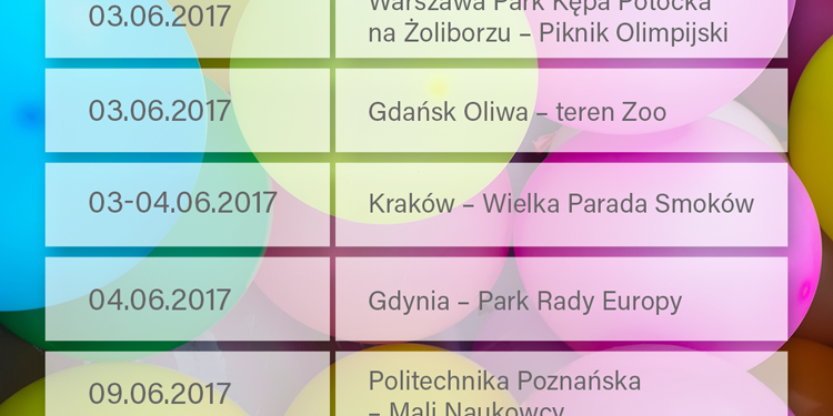 Kalendarz eventów na Dzień Dziecka 2017