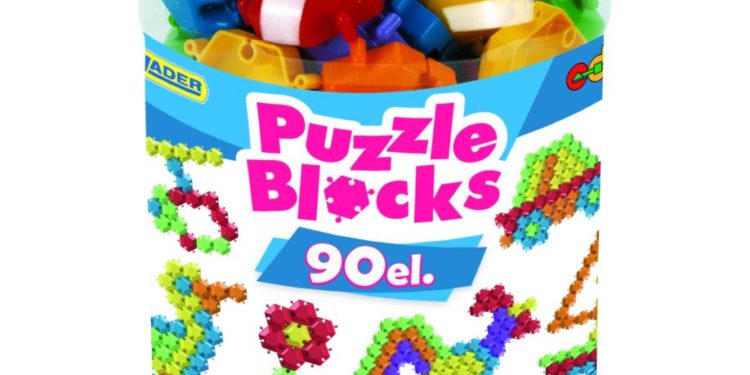 Klocki Puzzle – słoik duży 90 szt