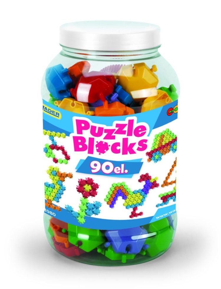 Klocki Puzzle – słoik duży 90 szt