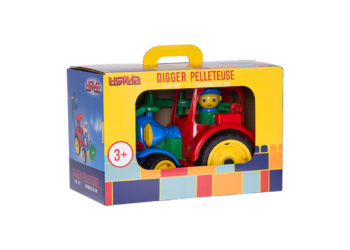 Koparka w kolorowym kartonie