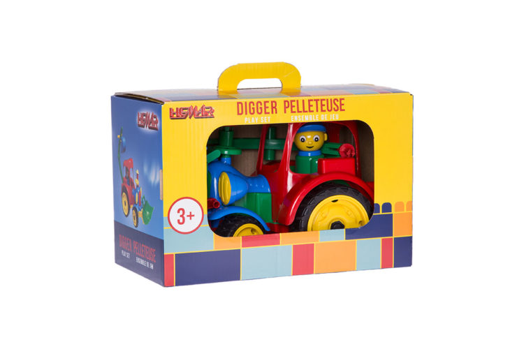 Koparka w kolorowym kartonie