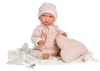 Llorens 74056 Lalka płacząca bobas Lala różowe śpioszki