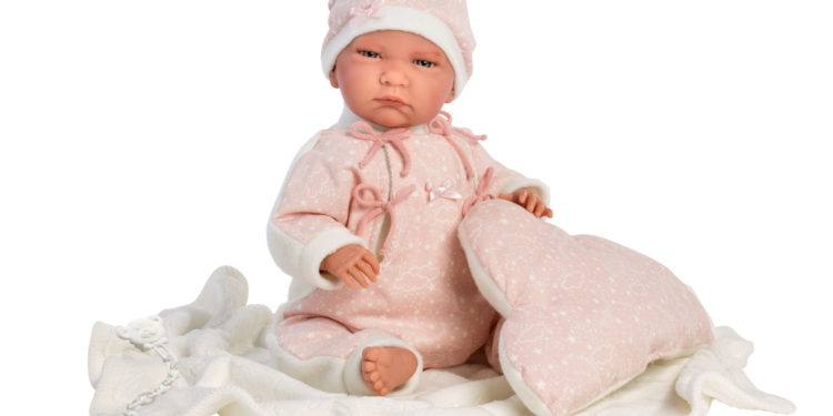 Llorens 74056 Lalka płacząca bobas Lala różowe śpioszki