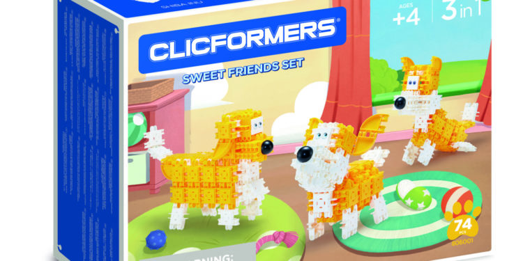 CLICFORMERS Yellow & white Sweet Friends set 74 elementy