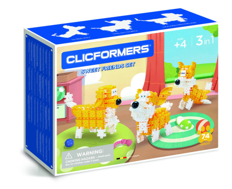 CLICFORMERS Yellow & white Sweet Friends set 74 elementy