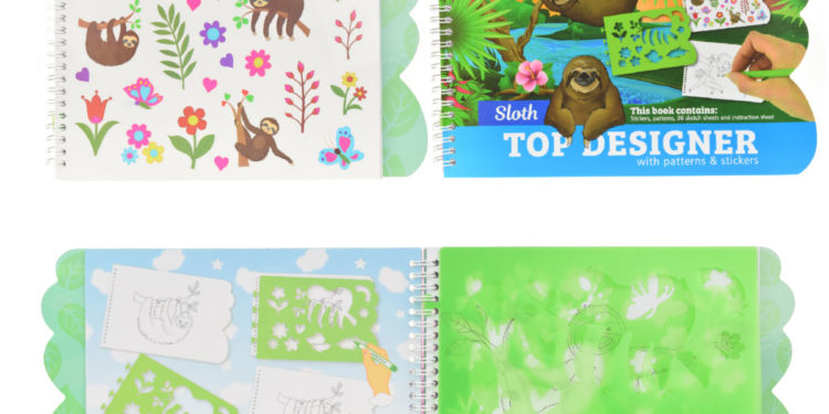 Kolorowanka – szkicownik z leniwcem z akcesoriami