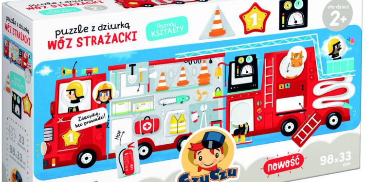 Puzzle z dziurką Wóz strażacki