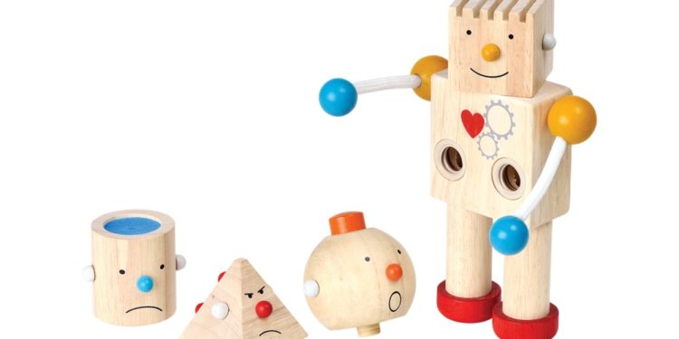 Drewniany robot – zestaw konstrukcyjny, Plan Toys