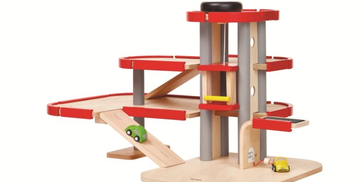 Drewniany piętrowy parking – garaż, Plan Toys