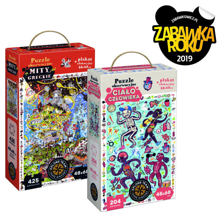 Xplore Team Puzzle obserwacyjne Mity greckie; Xplore Team Puzzle obserwacyjne Ciało człowieka