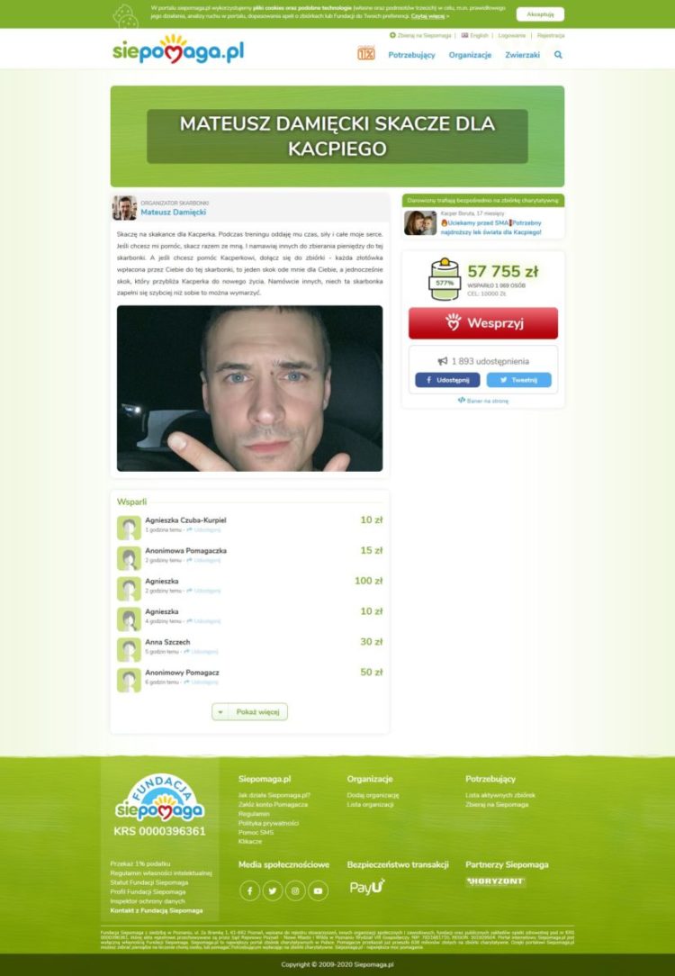 MATEUSZ DAMIĘCKI CHCE ZEBRAĆ MILIONY… NA NAJDROŻSZY LEK ŚWIATA… DZIĘKI SKAKANCE!