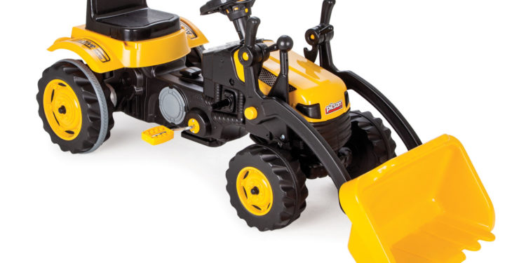 Traktor żółty z łyżką