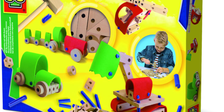 Zestaw konstrukcyjny z częściami drewnianymi i piankowymi