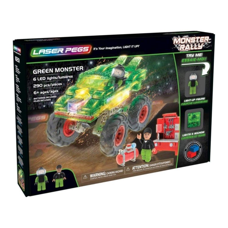 LASER PEGS ŚWIECĄCE KLOCKI LED GREEN MONSTER 290 EL