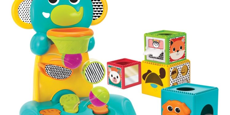 BKIDS Zestaw Słonik koszykówka + Klocki – Zestaw 2 zabawek