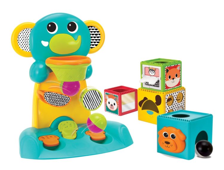 BKIDS Zestaw Słonik koszykówka + Klocki – Zestaw 2 zabawek