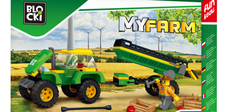 BLOCKI MyFarm Traktor z przyczepą KB0313