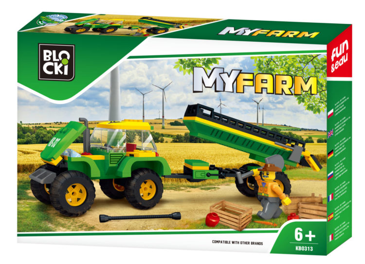 BLOCKI MyFarm Traktor z przyczepą KB0313