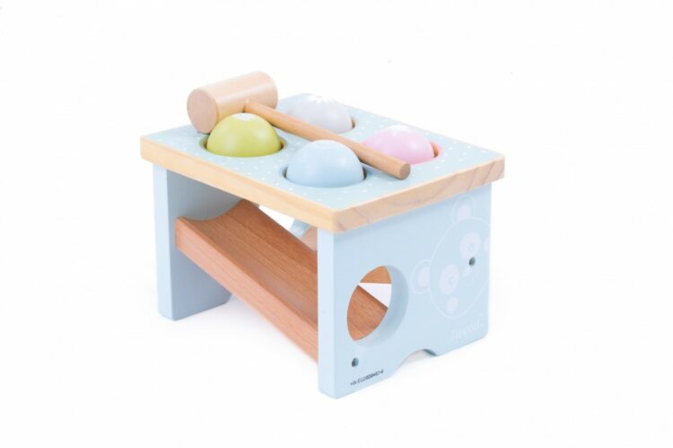 iWood Młoteczek przebijanka drewniana Pastelowa