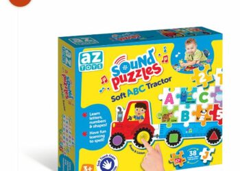Dźwiękowe puzzle: Miękkie puzzle – Traktor z literkami