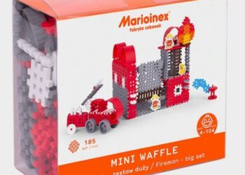 Klocki Mini Waffle Strażak duży