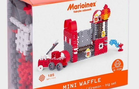 Klocki Mini Waffle Strażak duży