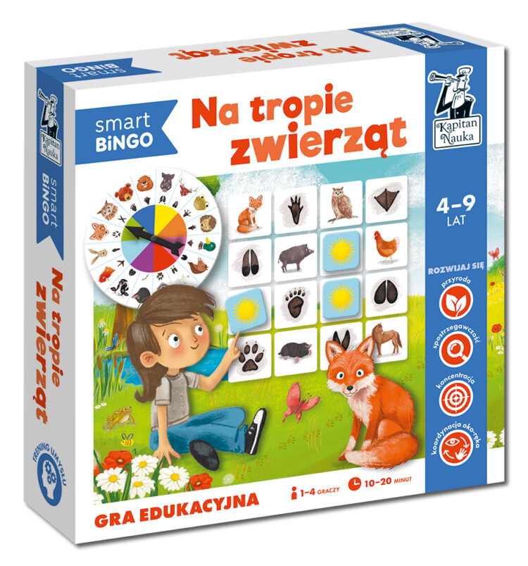 Na tropie zwierząt. Smart Bingo. Gra edukacyjna. Kapitan Nauka