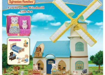 Wiatrak z niebieskim dachem