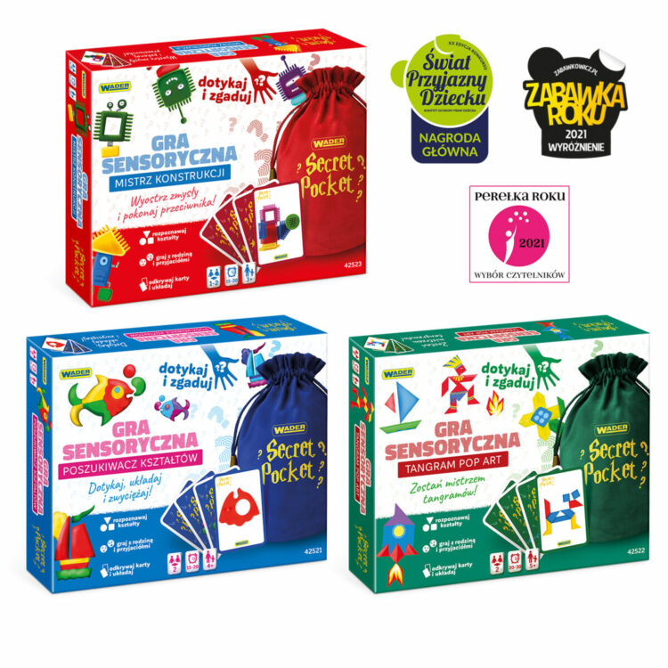 Secret Pocket Poszukiwacz Kształtów; Secret Pocket Tangram Pop Art.; Secret Pocket Mistrz Konstrukcji