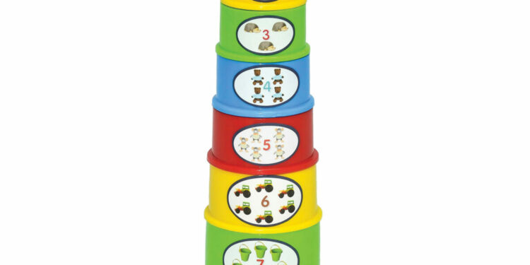 Kubeczki piramidka edukacyjna 8 el.