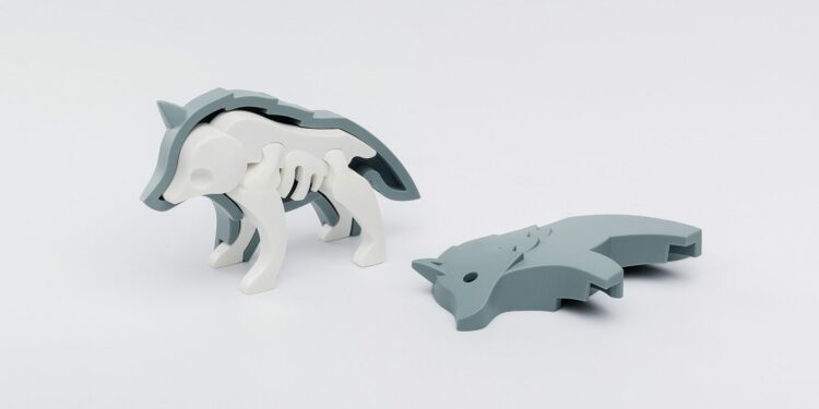 Magnetyczny Składany Wilk z Książeczką