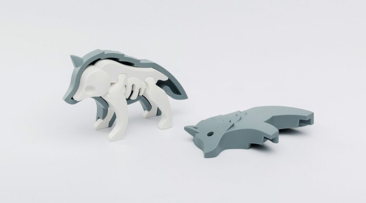 Magnetyczny Składany Wilk z Książeczką