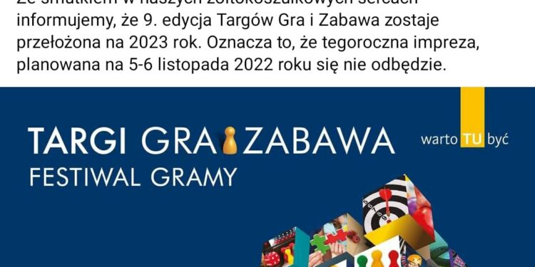 Targi Gra i Zabawa oraz Festiwal Gramy zostały odwołane