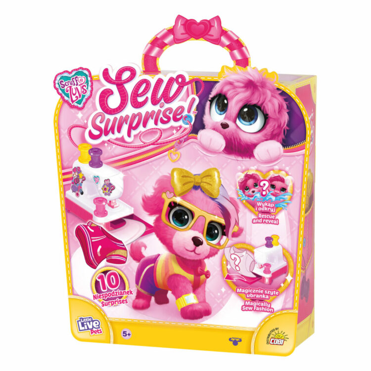 SCRUF-A-LUVS SEW SURPRISE MASKOTKA NIESPODZIANKA Z MASZYNĄ DO SZYCIA RÓŻOWY