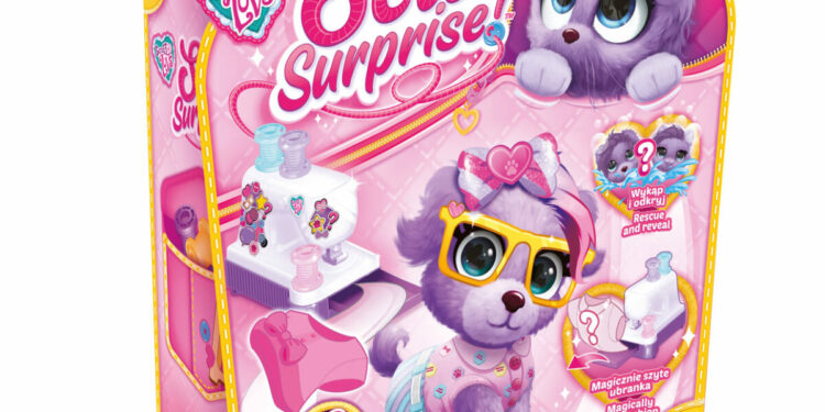 SCRUF-A-LUVS SEW SURPRISE MASKOTKA NIESPODZIANKA Z MASZYNĄ DO SZYCIA FIOLETOWY