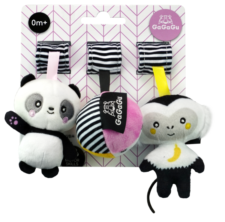 GAGAGU Pluszowe zawieszki Panda/Małpka/Piłka
