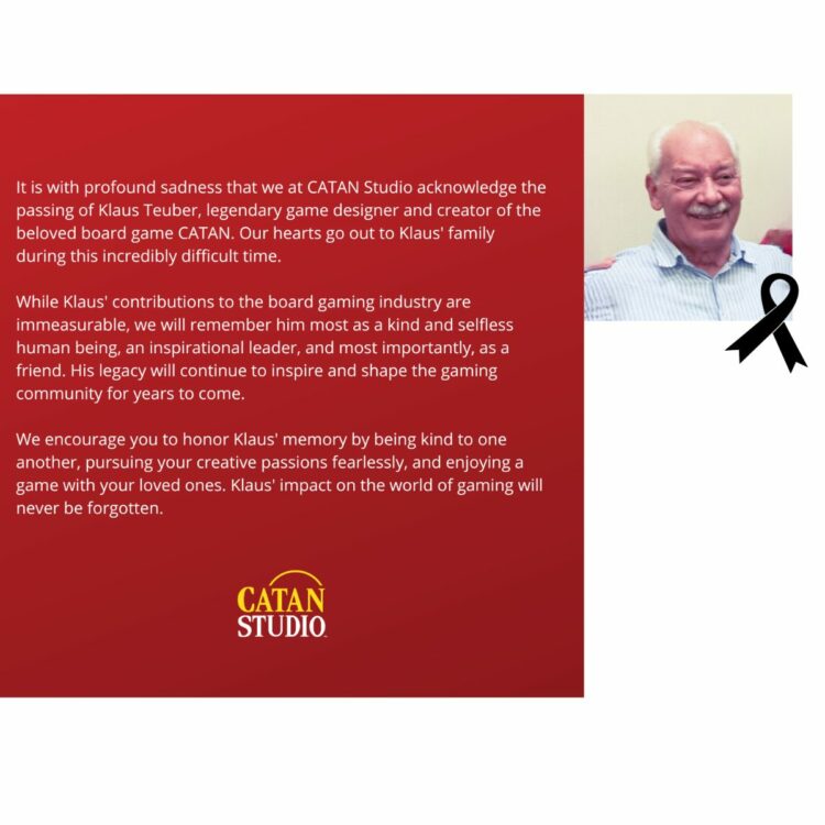Odszedł Klaus Teuber, twórca Catana