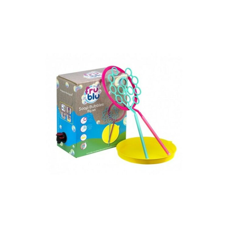 BAŃKI MYDLANE FRU BLU – ECO 3L + AKCESORIA (OBRĘCZ, DRZEWKO, TALERZYK, PŁYN 3L) – DKF0169