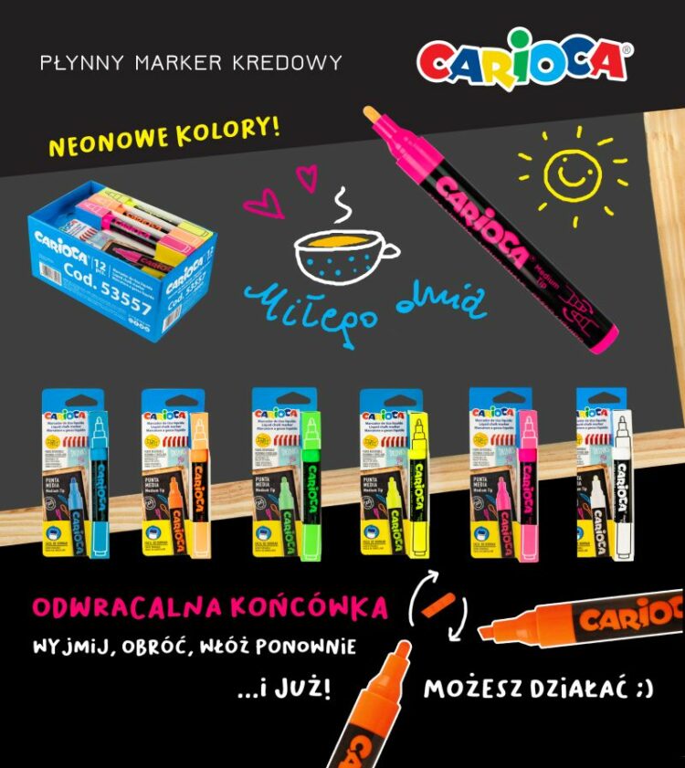 Neonowa siła koloru – markery kredowe CARIOCA już na rynku